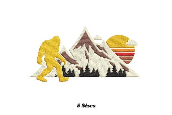Bigfoot Vintage Mountain Sun Sasquatch