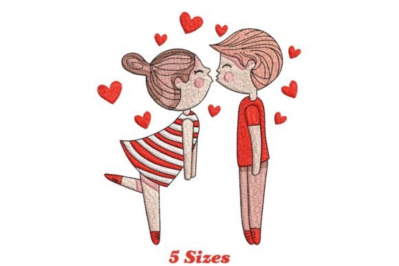 Couple Kissing: A Warm, Playful Embroidery Design for Meaningful Gifts