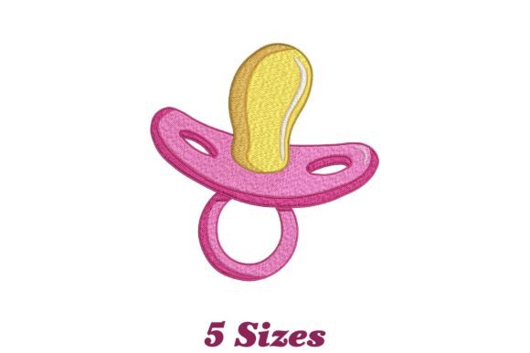 Pink Pacifier Embroidery Design